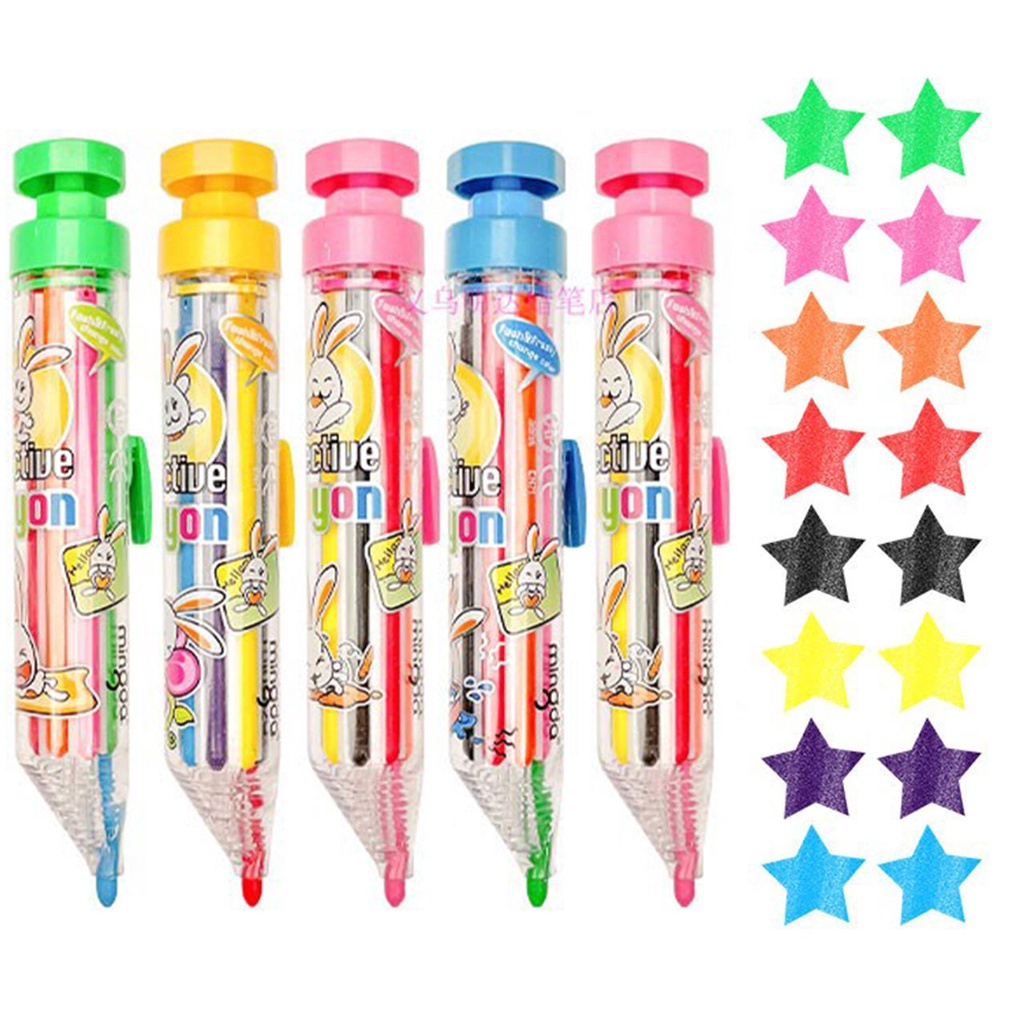 Press Crayons Color 8 Colors Rotating Environmentally Friendly Not