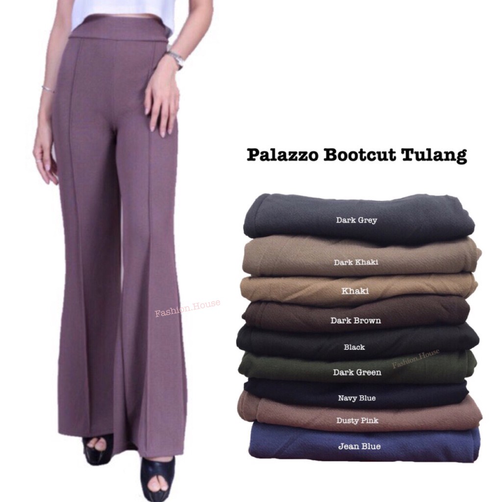 Palazzo Bootcut Tulang - P812 | Shopee Malaysia