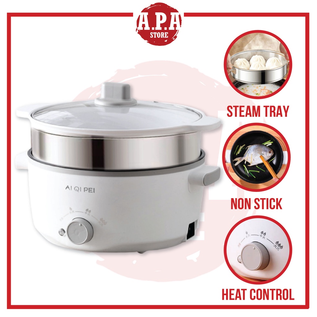 APA Electric Multi Function Cooker Rice Cooker Steamboat Non Stick Pot