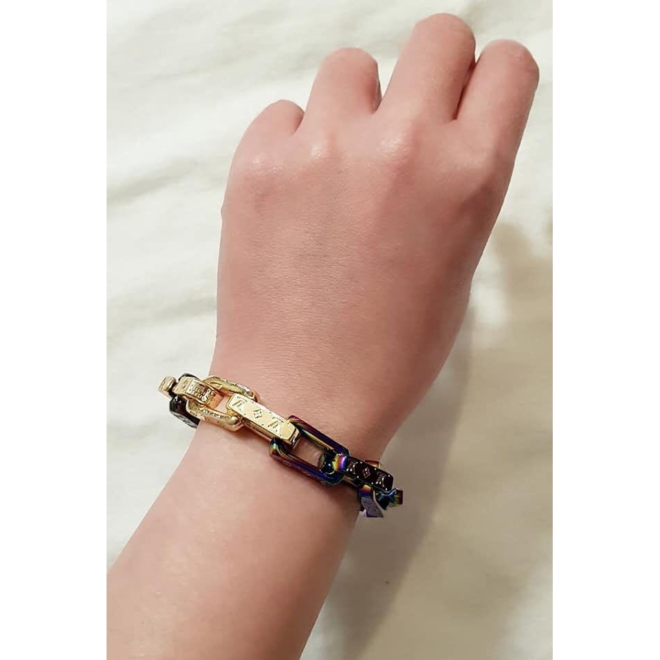 Louis Vuitton Chain Bracelet Engraved Monogram Colors Black/Gold/Multicolor  in Metal with Black/Gold/Multicolor - US