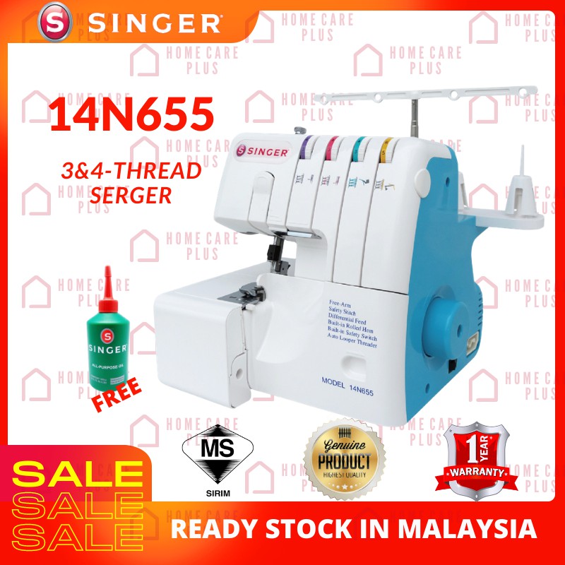 Singer 14N655 Overlock Two needles with 4-thread Sewing Machine