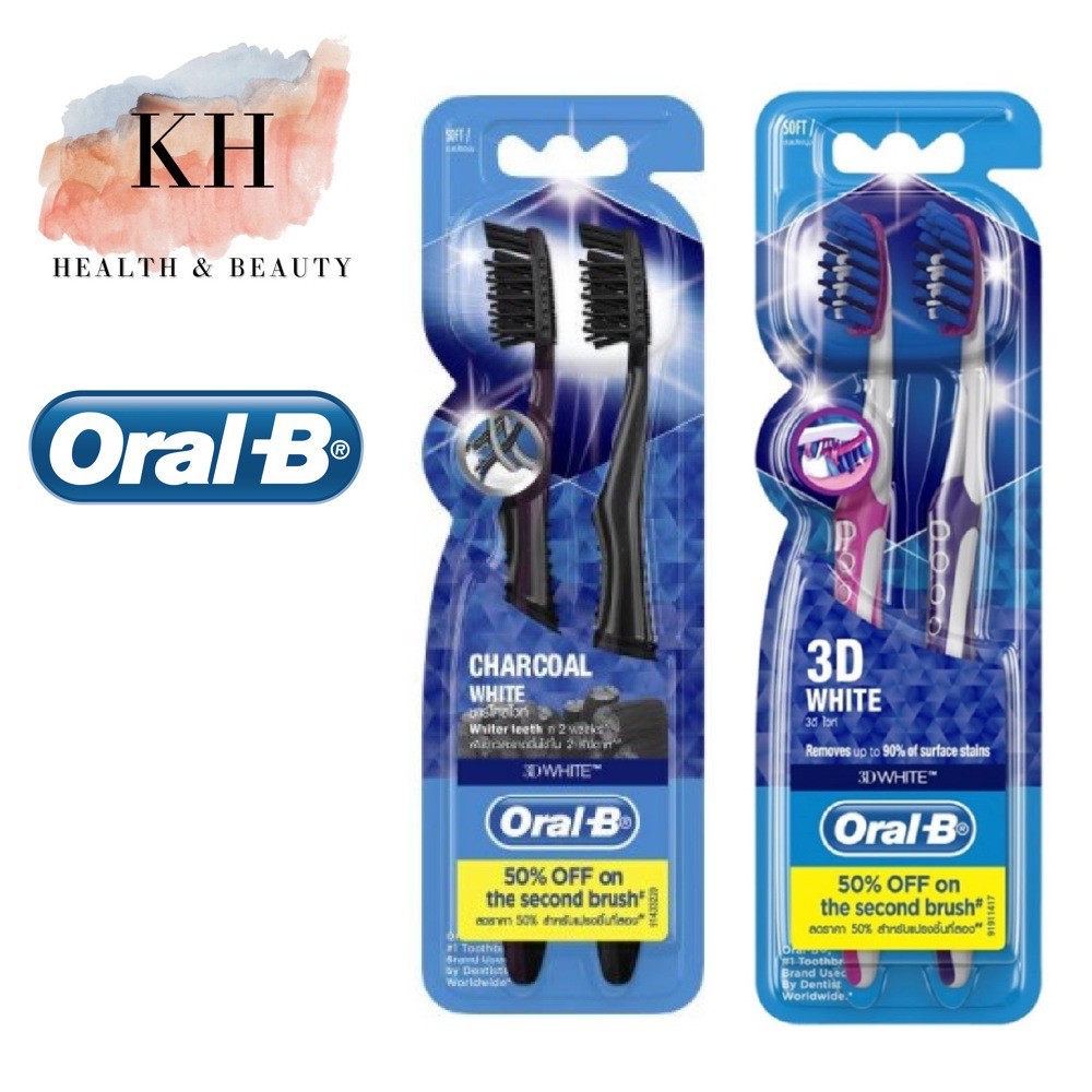 Oral-B 3D White Charcoal White Manual Toothbrush Soft, 3D White ...