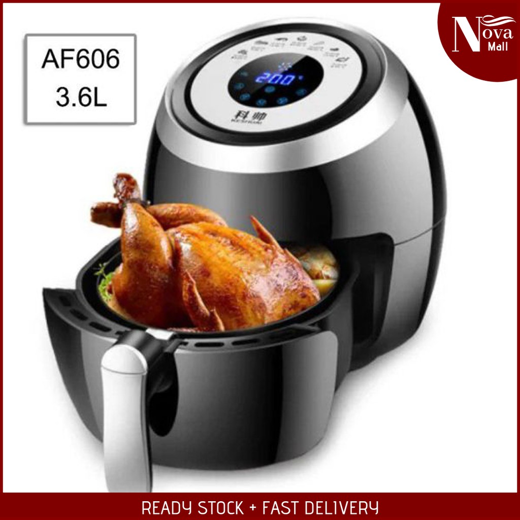Air Fryer LCD Screen AF606 3.6L Smoke Free Fry Pan Kitchenware Pot