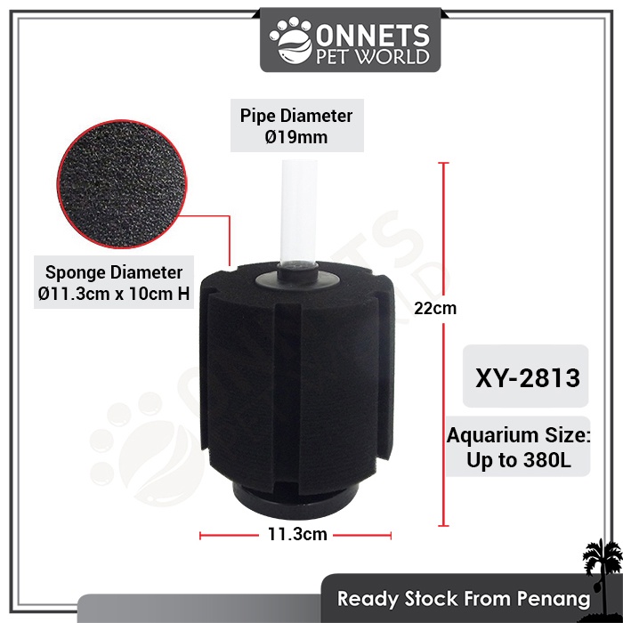 XinYou Aquarium Baby Fish Fry Shrimp Betta Tank Sponge Filter XY 2835 ...