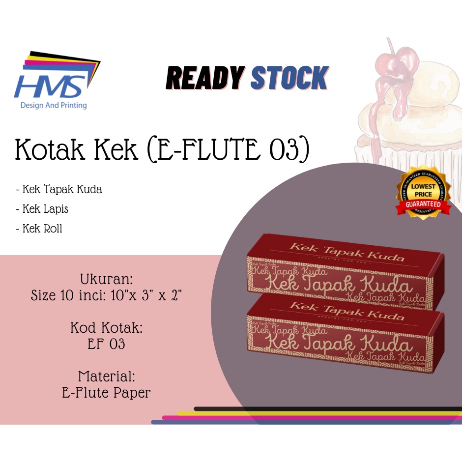 KOTAK E-FLUTE 10 (03 RED) 10 inch x 3 inch x 2 inch - Tapak Kuda/Kek ...