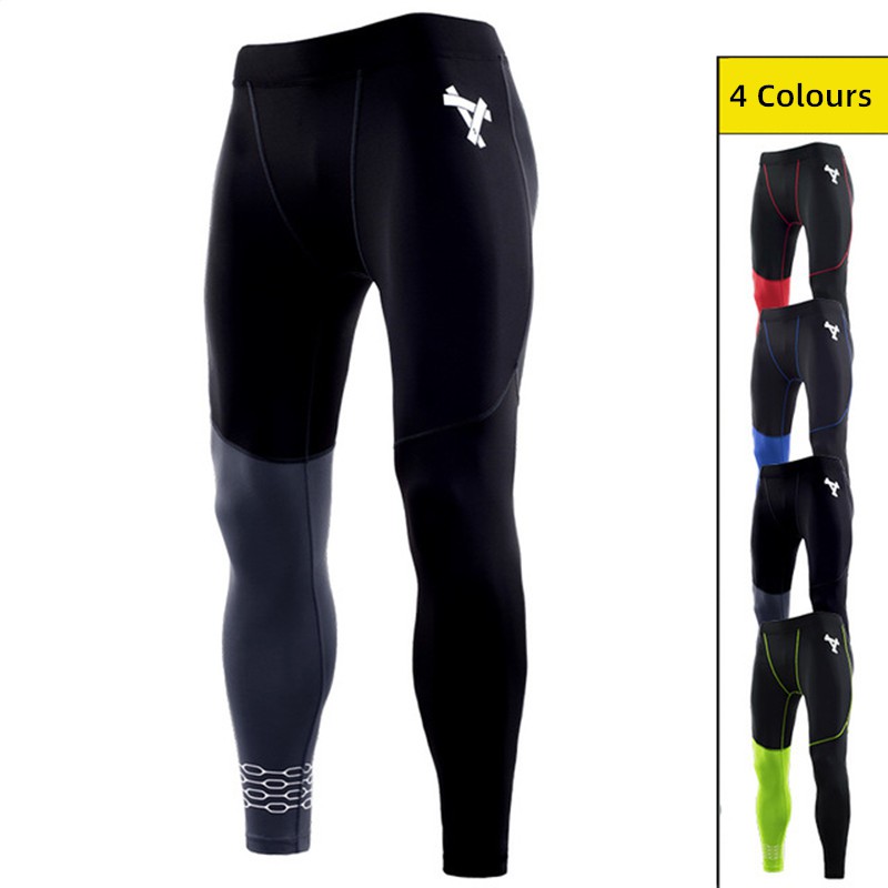 men high stretch training long tights plus size quick dry fitness workout  leggings workout running sports compression pants