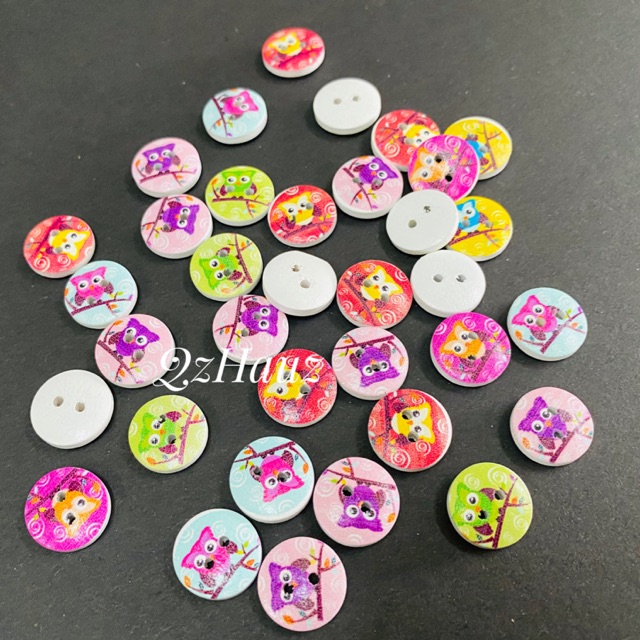 10pcs Owl Pattern Wooden Button | Shopee Malaysia