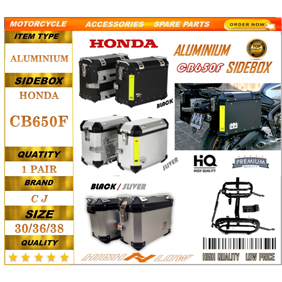 HONDA CB650F MOTORCYCLE FULL ALUMINIUM SIDE BOX HIGH QUALITY WATER ...