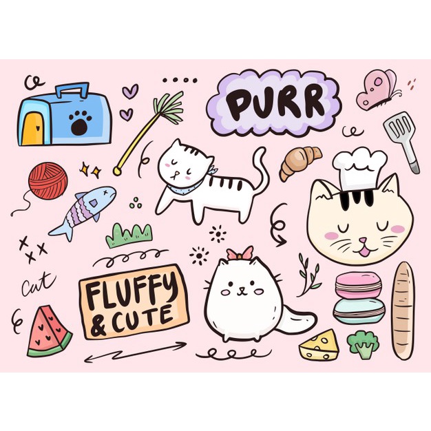 Die Cut DOODLE Sticker/Print Label Sticker/Kpop Sticker/aesthetic ...