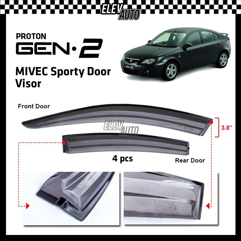Proton Gen 2 Gen-2 Gen2 MIVEC Sporty Injection Door Visor (3.8 ...