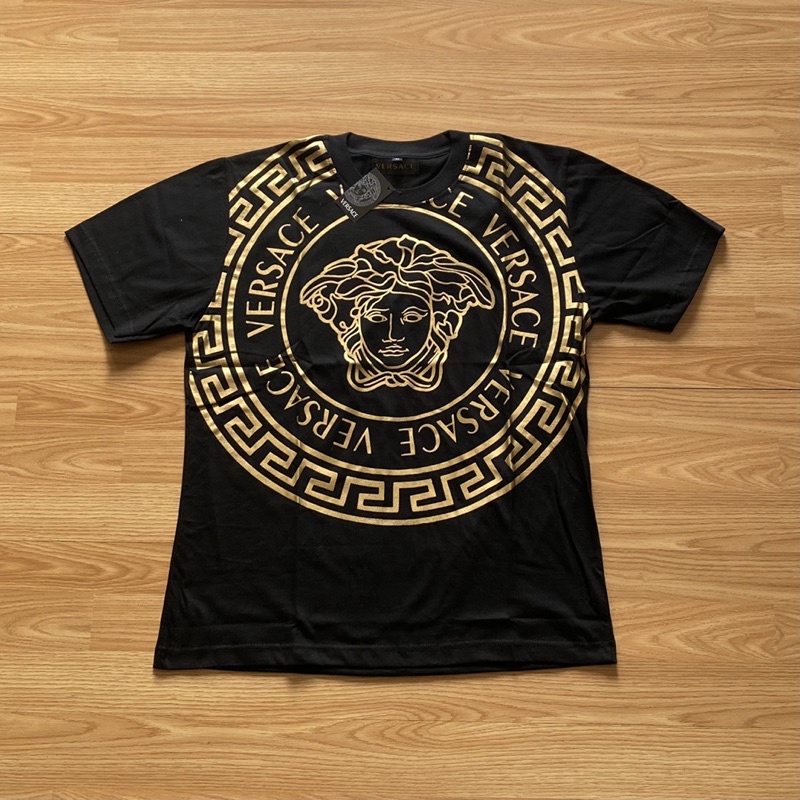 Tshirt T-Shirt Versace Logo big gold | Kaos Tshirt Baju Versace Logo ...