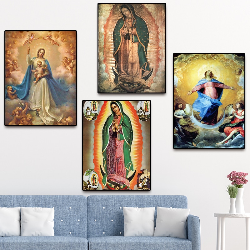 Canvas Poster OUR LADY OF GUADALUPE POSTER Virgin Mary Catholic Icon ...