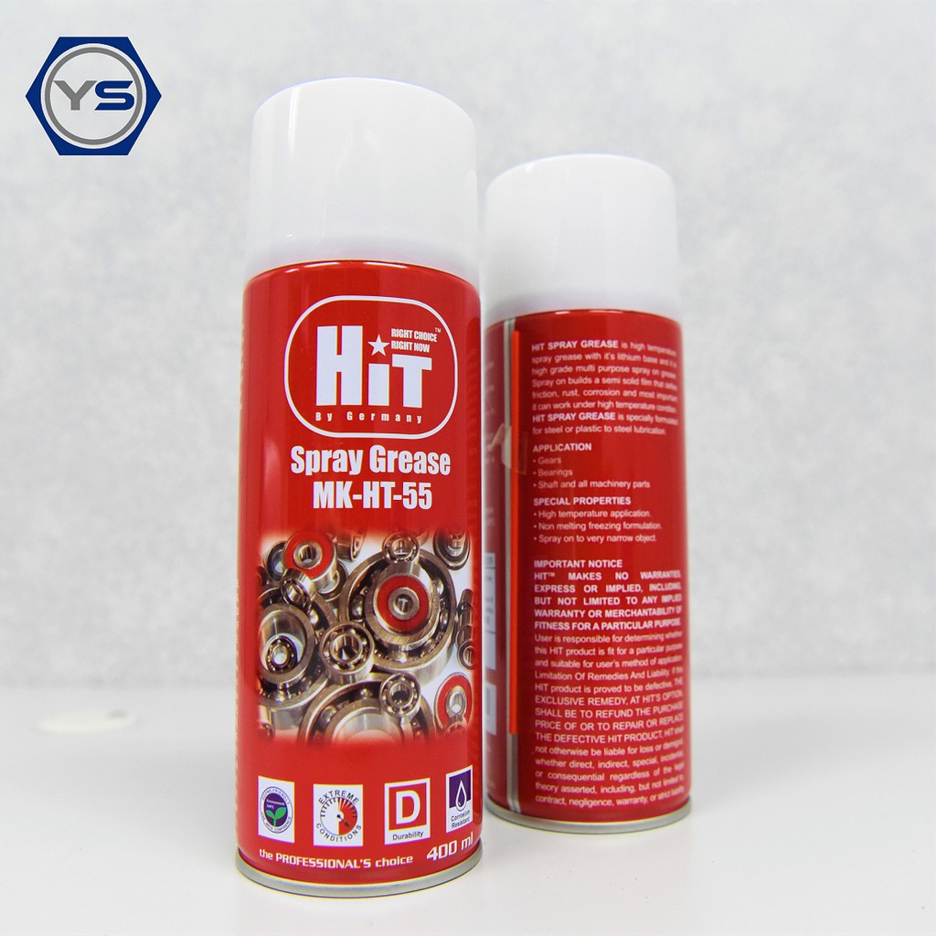 HIT SPRAY GREASE MKHT55 400ML (LUBRICANT / RUST PREVENTION) Shopee