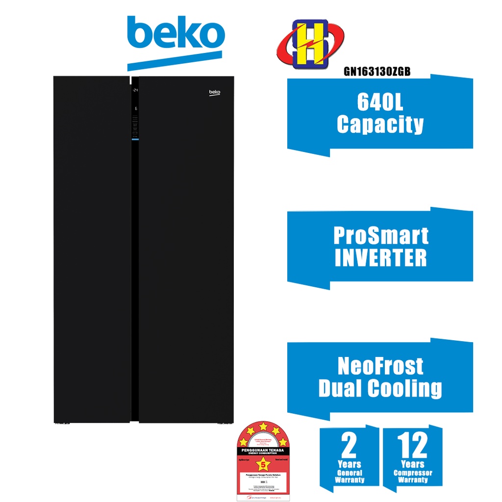 Beko Refrigerator (640L) ProSmart Inverter Dual Cooling EverFresh+ Side