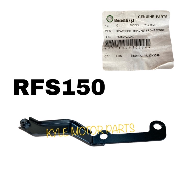 BENELLI RFS150 REAR RIGHT BRACKET FRONT FENDER ORIGINAL 100% | Shopee ...