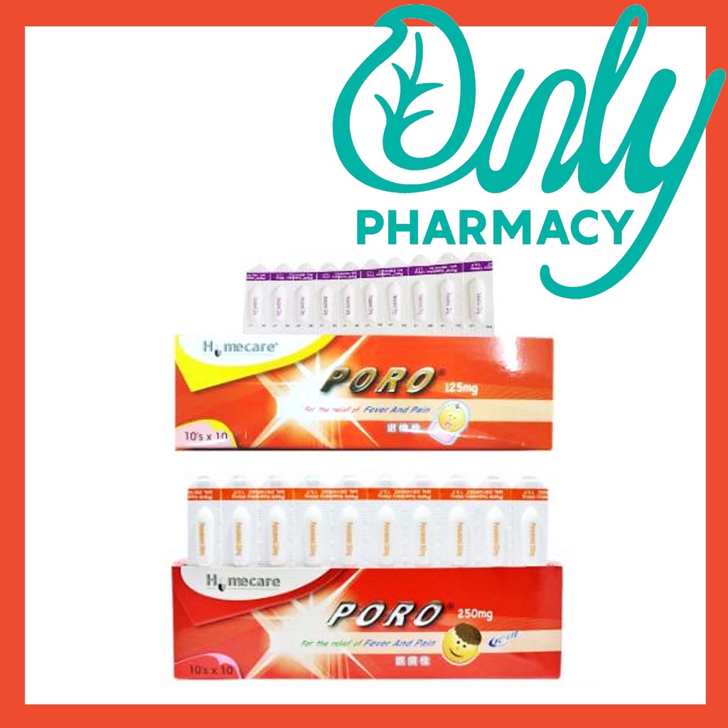 5 Biji Homecare PORO Suppository 125MG OR 250MG (PARACETAMOL) 5