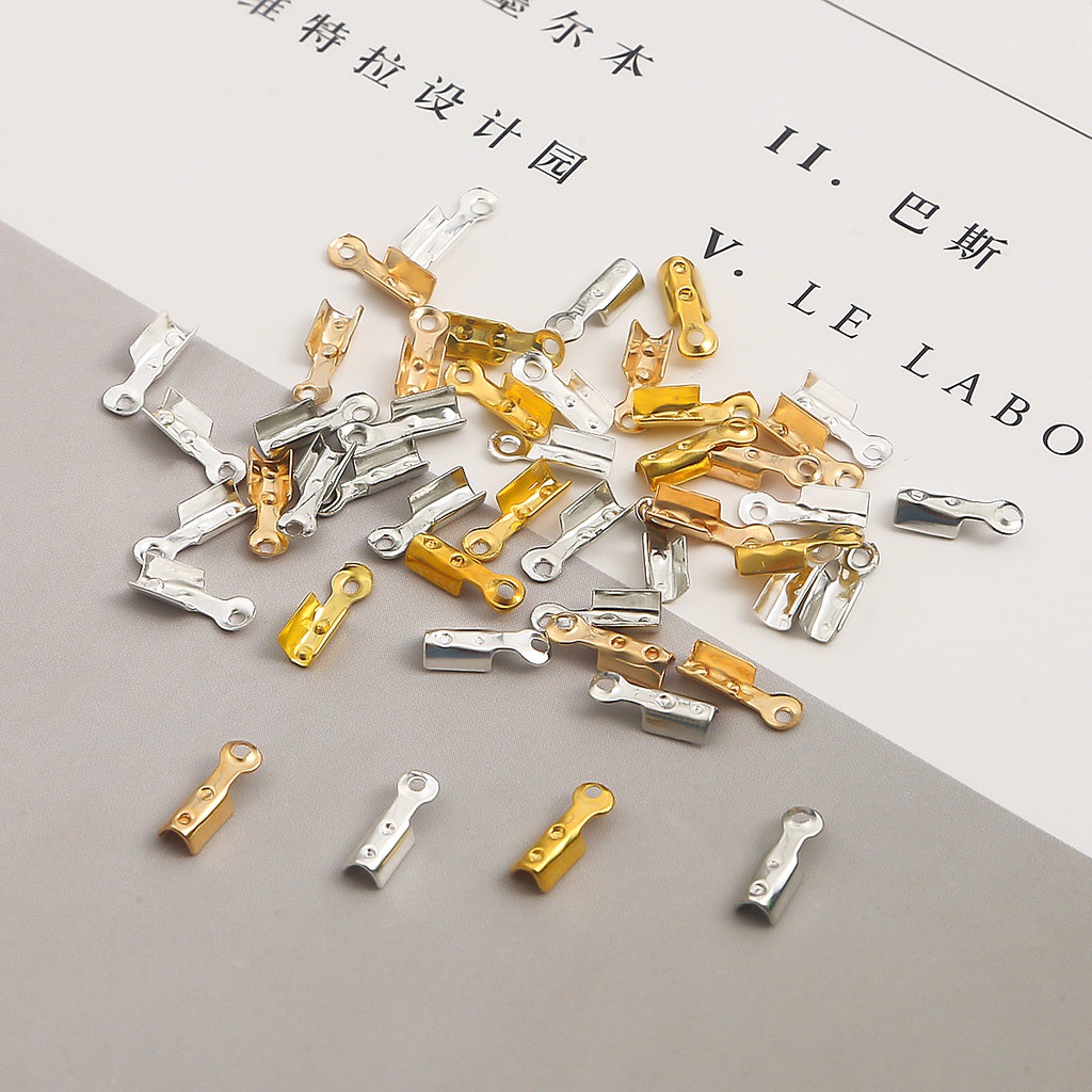 50pcs/lot 8x3mm Iron Clip-on Leather Rope Chain Closure Chain End ...