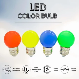LED Color Bulb / Mini Ping Pong Bulb / Lampu Raya / Lampu Warung 1W B22 E27 [Ready Stock]