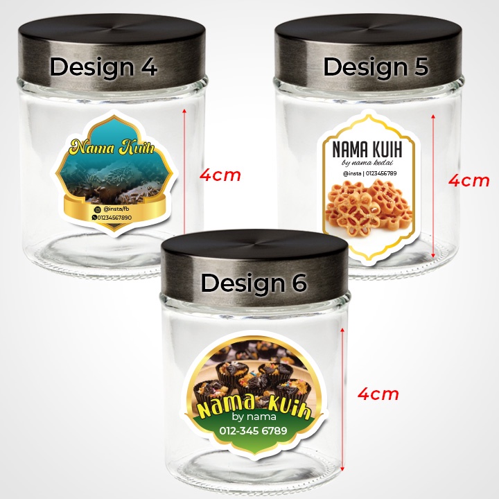 50pcs Custom Stiker label Produk Kuih atau Kerepek Raya (free design ...