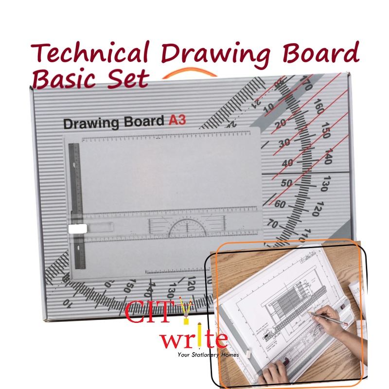 Basic Set for Architectural Engineering Interior Design Drafting Board