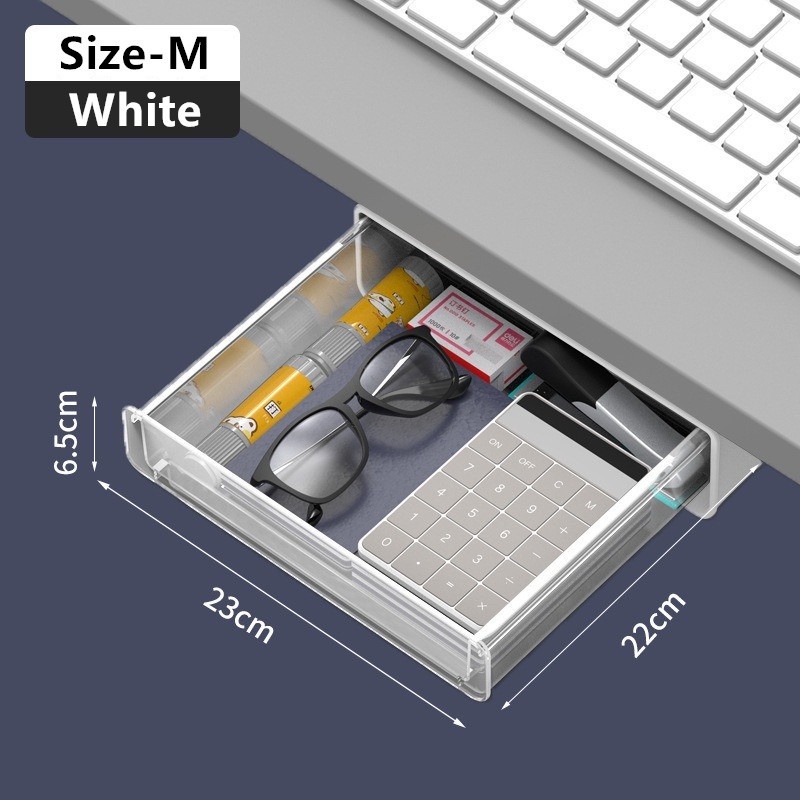 【i.Rumah】Under Desk Hidden Drawer Office Storage Box Organizer Drawer