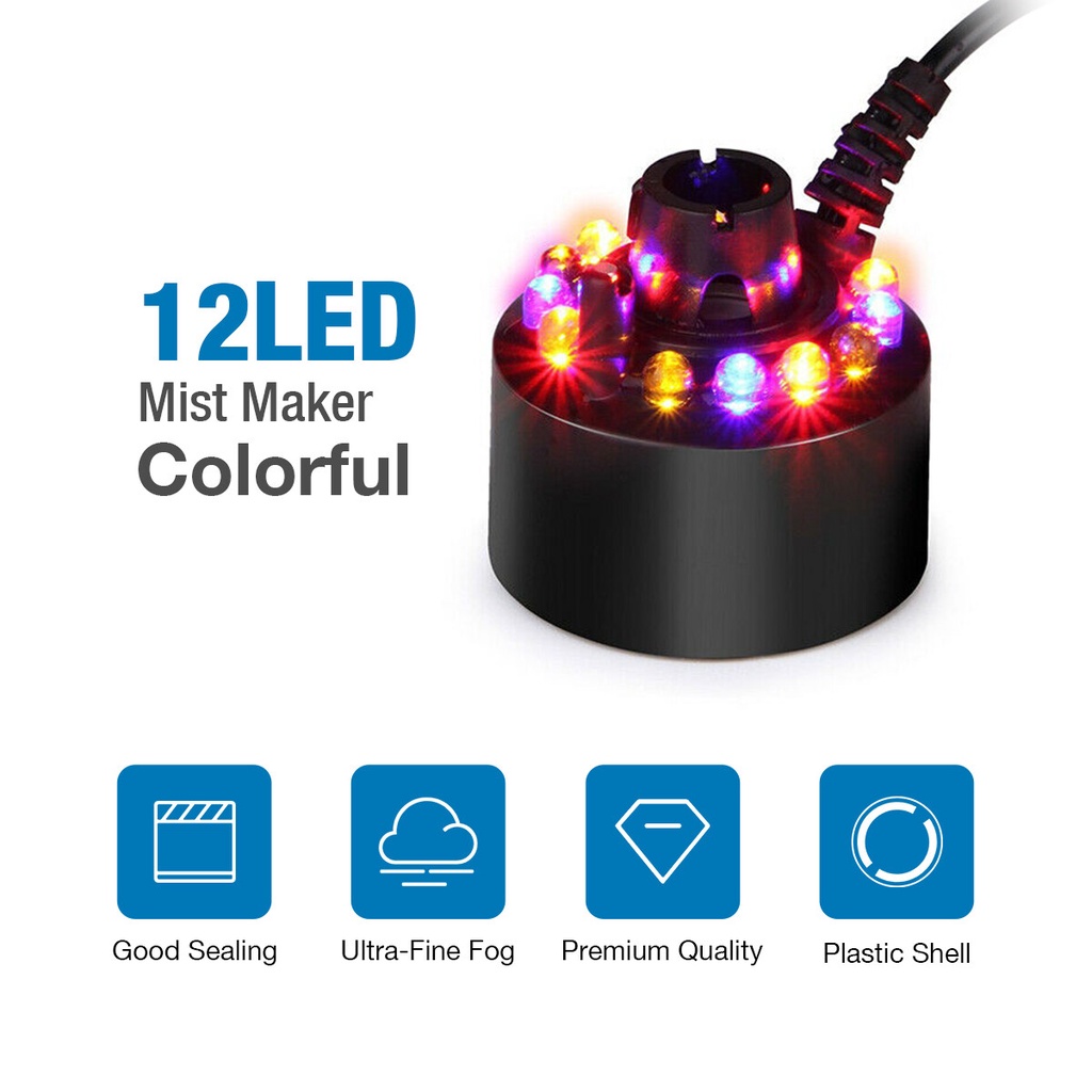 Ultrasonic Mist Maker Fogger Water Fountain Pond 12 LED Shopee Malaysia