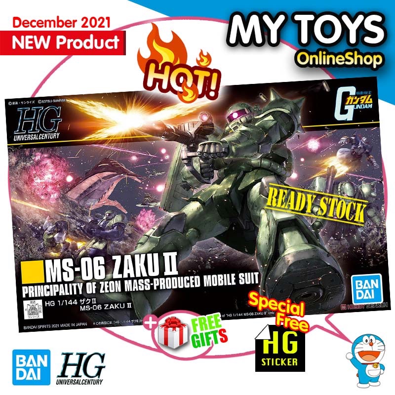 Bandai Hguc 1 144 Zaku Ii Gundam Model Kits Shopee Malaysia