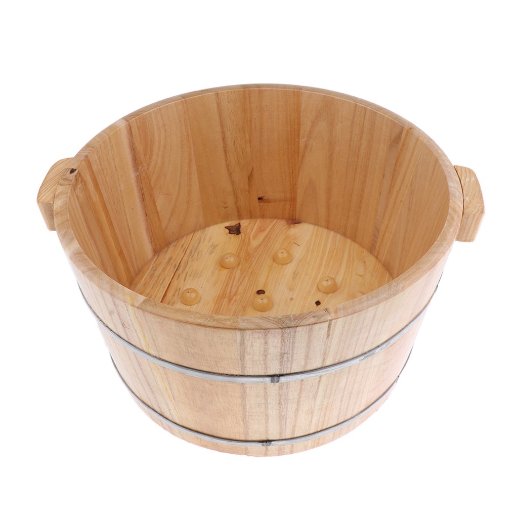 [PrettyiaedMY] Solid Wooden Foot Basin Tub Foot Soaking Bucket for Foot