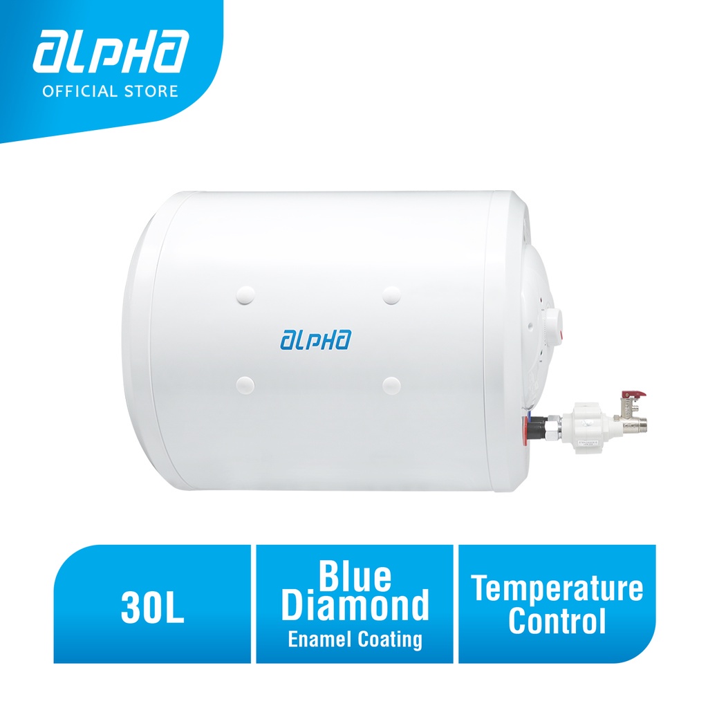 ALPHA AST30H Storage Water Heater Horizontal Model (30L) Shopee