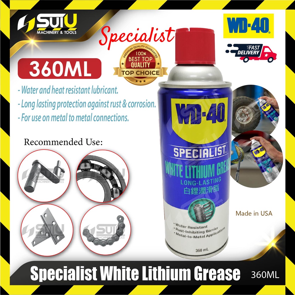 Wd 40 360ml Specialist High Performance White Lithium Grease Spray Set A B Shopee Malaysia 5251