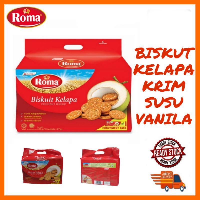 BISKUT KELAPA ROMA/ROMA COCONUT BISCUIT (CONVENIENT PACK 16 X 27G ...