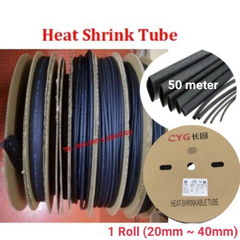 1 Roll Heat Shrink Tube /Heat Shrinkable Sleeving 20mm / 25mm / 30mm ...