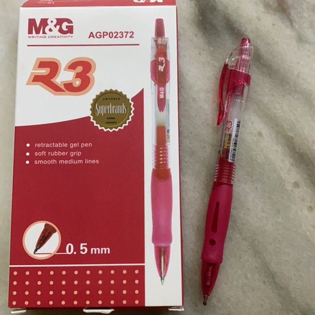 R3 Red Gel Pen With 0.5mm | Shopee Malaysia
