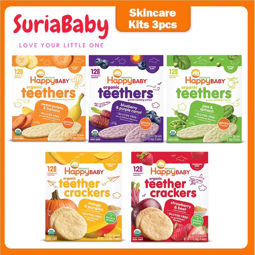 Happy Baby Organic Teether Crackers Ricie Cake USDA Organic Baby Fruits