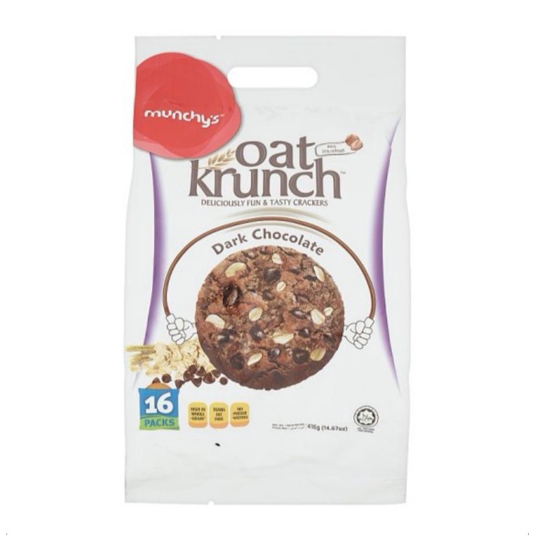 Munchy's Oat Krunch Dark Chocolate Crackers 16 Packs 416g | Shopee Malaysia