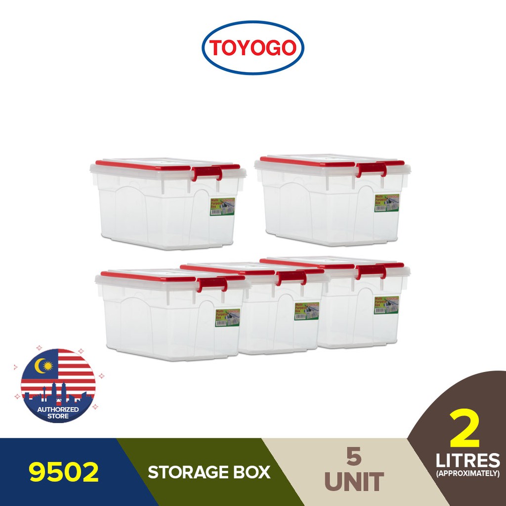 12X Toyogo Small Storage Box Lid And Handles Translucent Container 9502