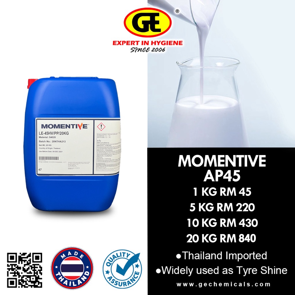 AP45 Momentive LE-45AP/PP/1KG 5KG 10KG 20KG Tyre Shine Emulsion ...