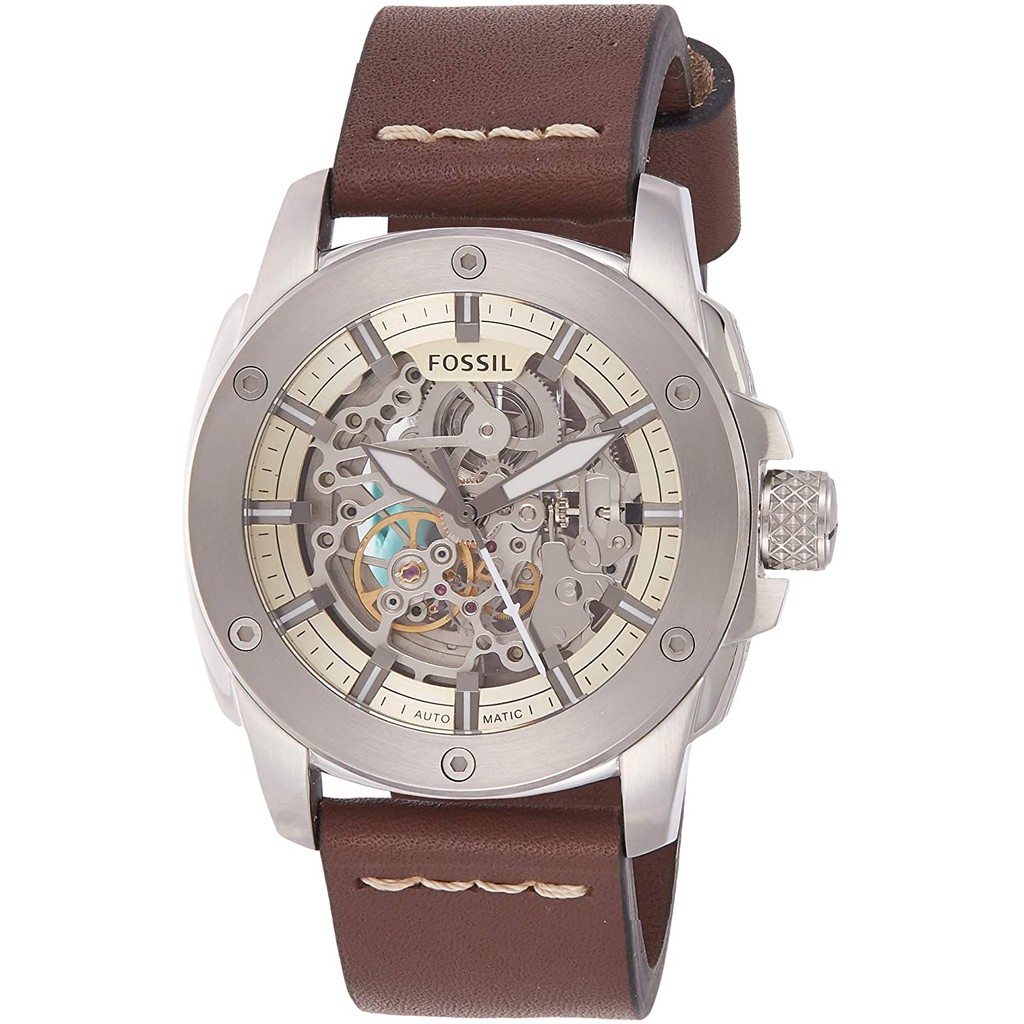 Authentic Fossil Men Automatic Modern Machine Skeleton Dial Brown Leather Watch ME3083 Jam Tangan Lelaki Shopee Malaysia