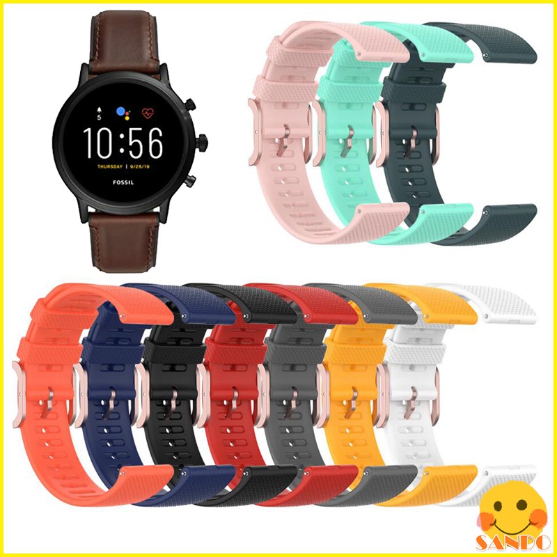 22mm Cinturino In Silicone Per Fossil Gen 5 Carlyle/Julianna/Garrett/Carlyle HR - Sostituzione Sportiva, Regolabile, Multicolore, Morbido E Traspirante