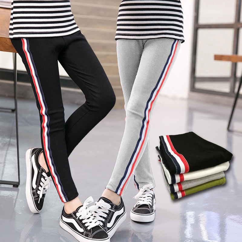 Spring Girls Leggings Kids Casual Trousers Elasticity Skinny Sport Pants  for Children Fall Clothes 3-12 Years