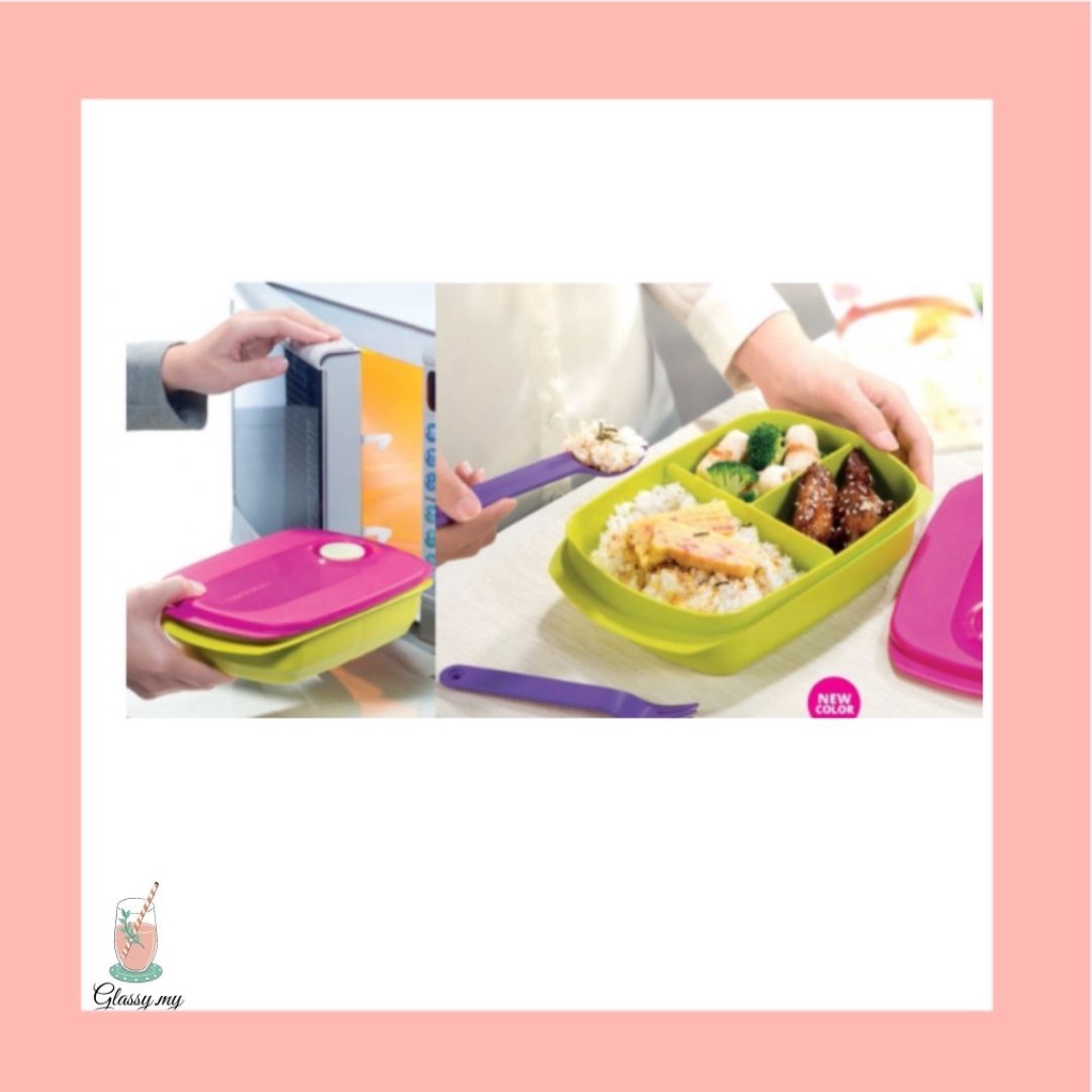 Tupperware Brand Lunch Box 1L microwavable reheatable Crystalwave lunch