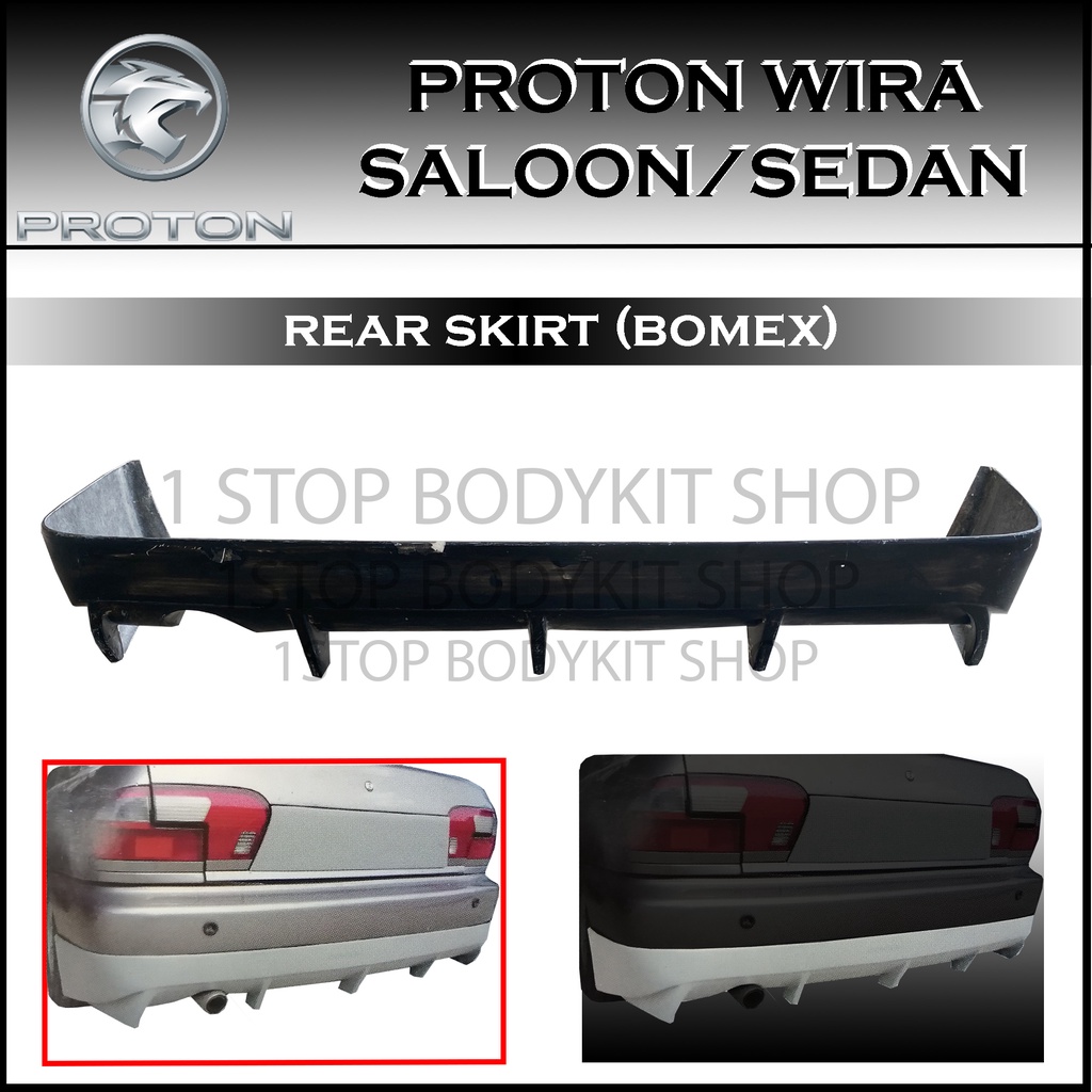 Proton Wira Saloon Rear Skirt Se Fiberglass Rear Skirt Lip Bodykit Shopee Malaysia