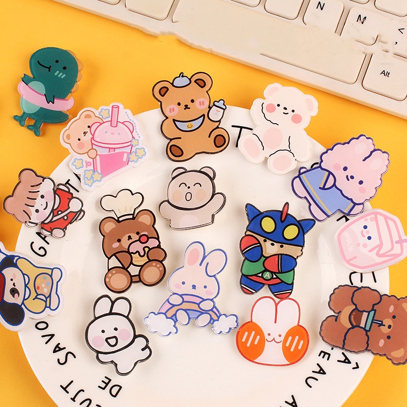 [Random Color] Cartoon Fun Cute Animal Brooches / Personality Backpack ...