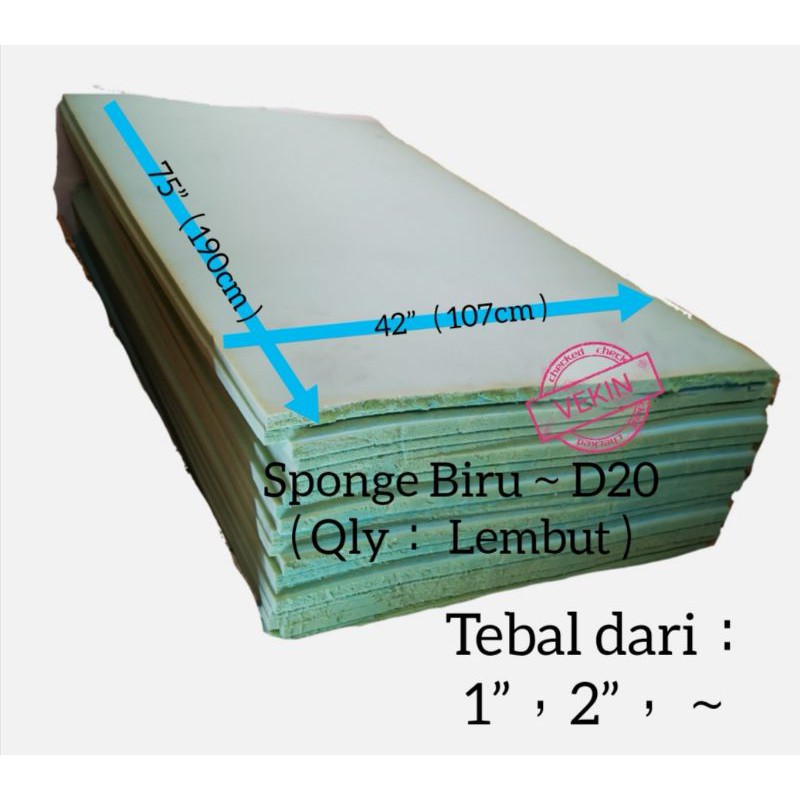 keping span Sponge Biru ,foam lapik, untuk cushion car seat, sofa ...