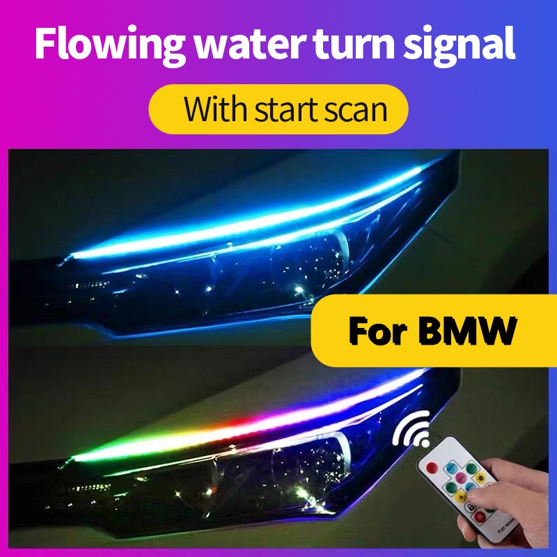 12v Car DRL LED Daytime Running Light Turn Signal Yellow For BMW E90