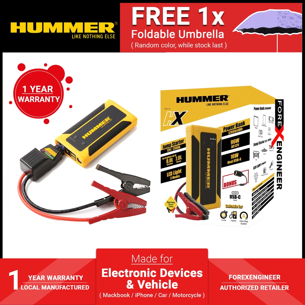 Hummer HX Multifunctional Powerbank Jump Starter USB-A to USB-C ...