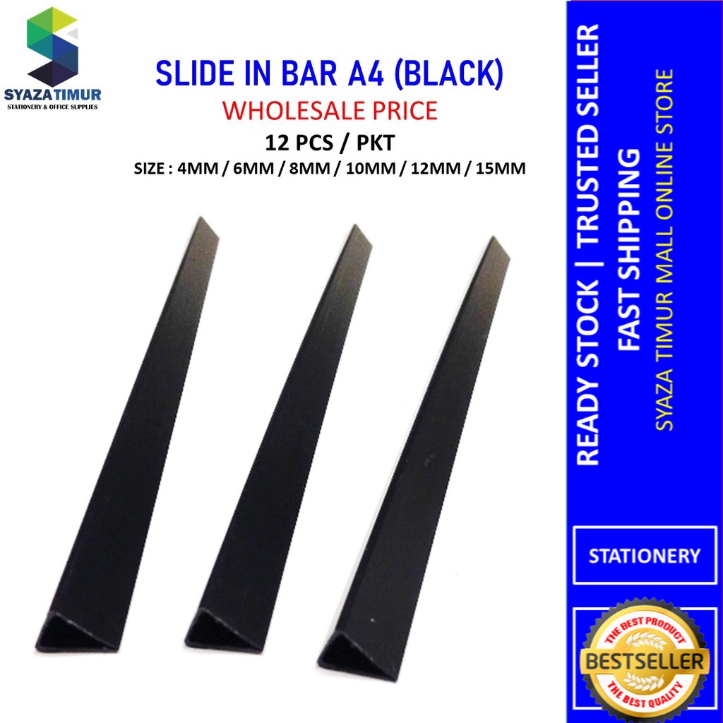 12pcs/pkt Slide In Bar / Slide Binding / Plastic Slide Binding Bar / A4