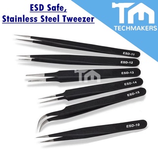 6Pcs Tweezers With Rubber Tips Set Soft PVC Rubber Coated Tips Bent And  Straight Flat Tip Precision Bent Long Tweezers