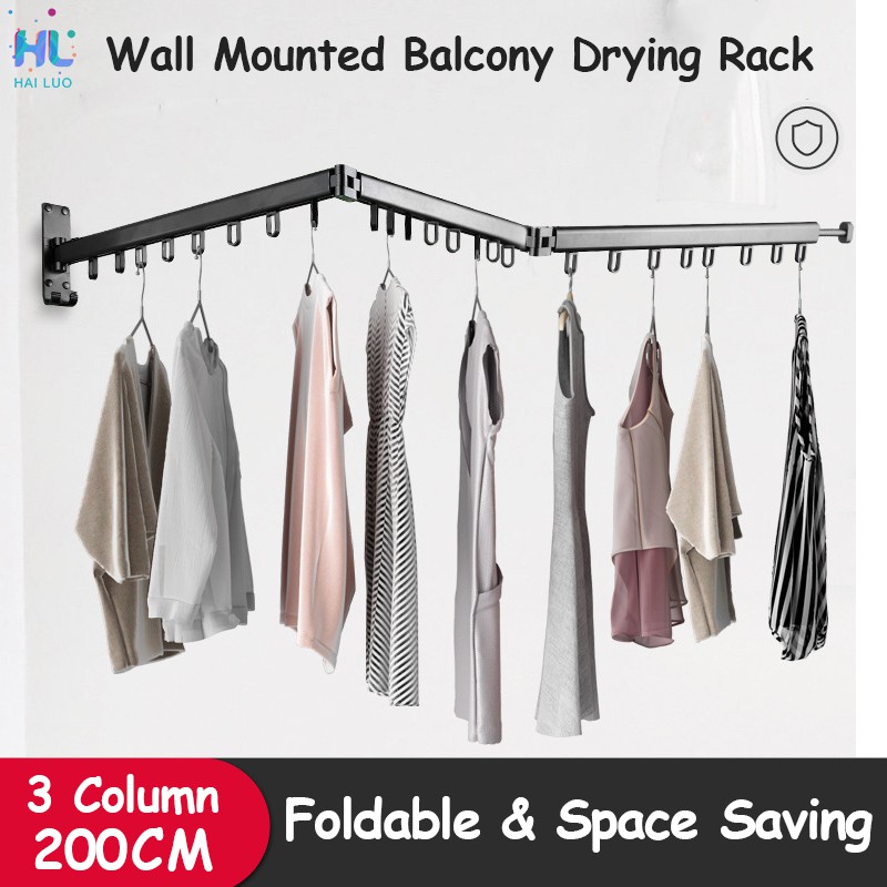 Foldable Wall Cloth Rack Hanger Drying Rack Retractable Balcony Room ...