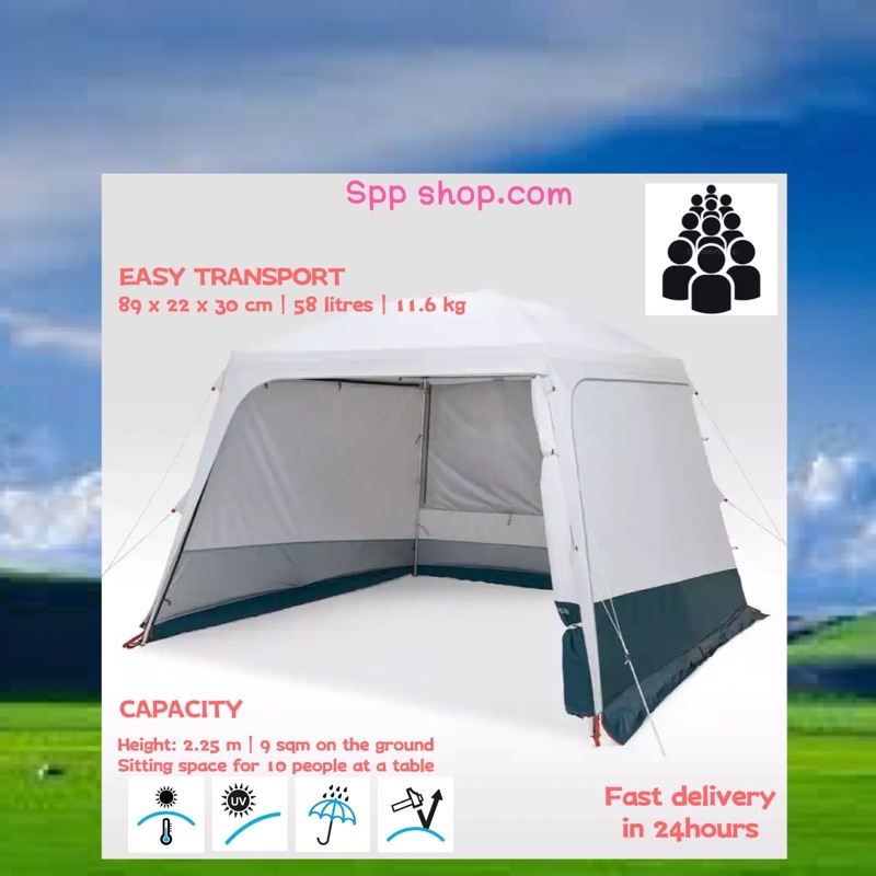 QUECHUA Camping shelter arpenaz base fresh living area 10 persons